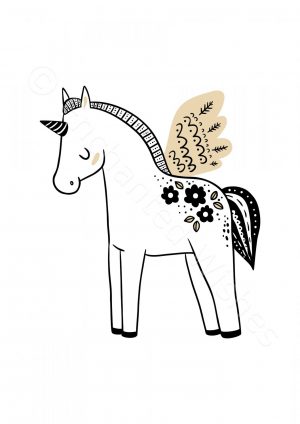 Scandi Unicorn Print