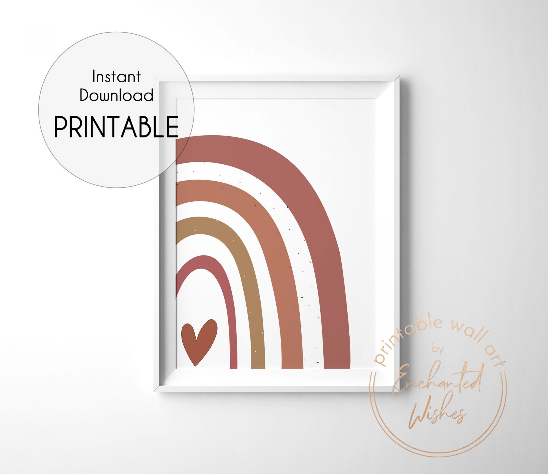 Boho rainbow print Burnt orange