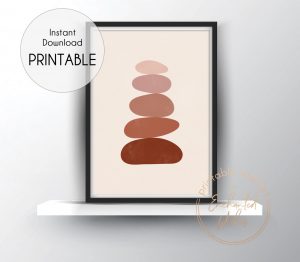 Abstract burnt orange pebbles print