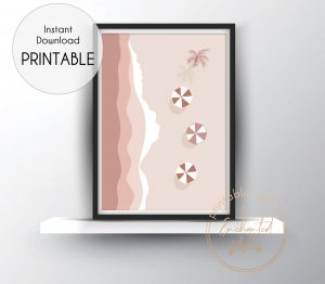 Abstract peach beach print