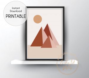 Abstract pyramids print