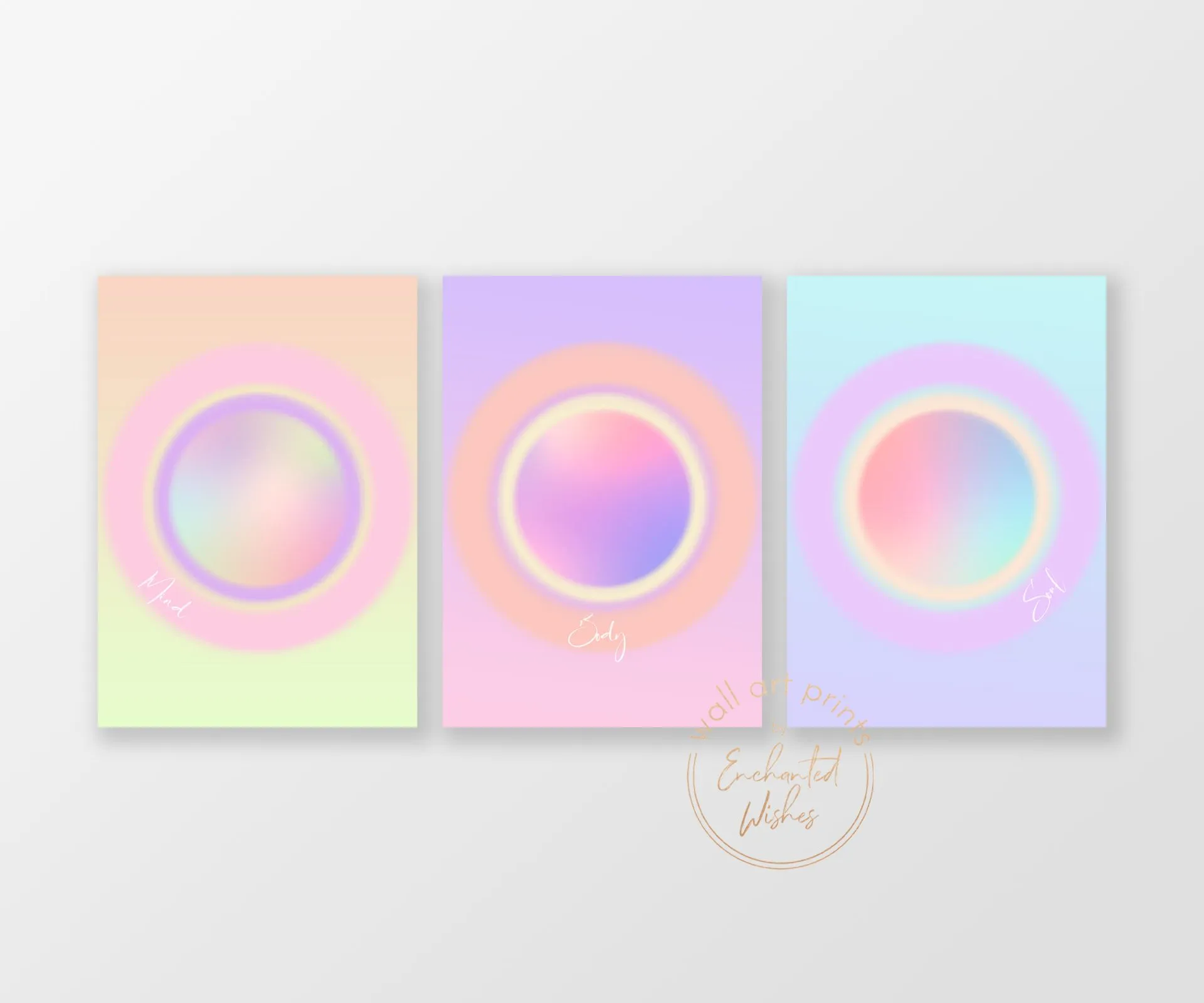 Aura Mind Body Soul Print Set - Wall Art Printable Prints