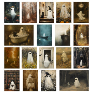 Halloween ghosts print bundle printable wall art