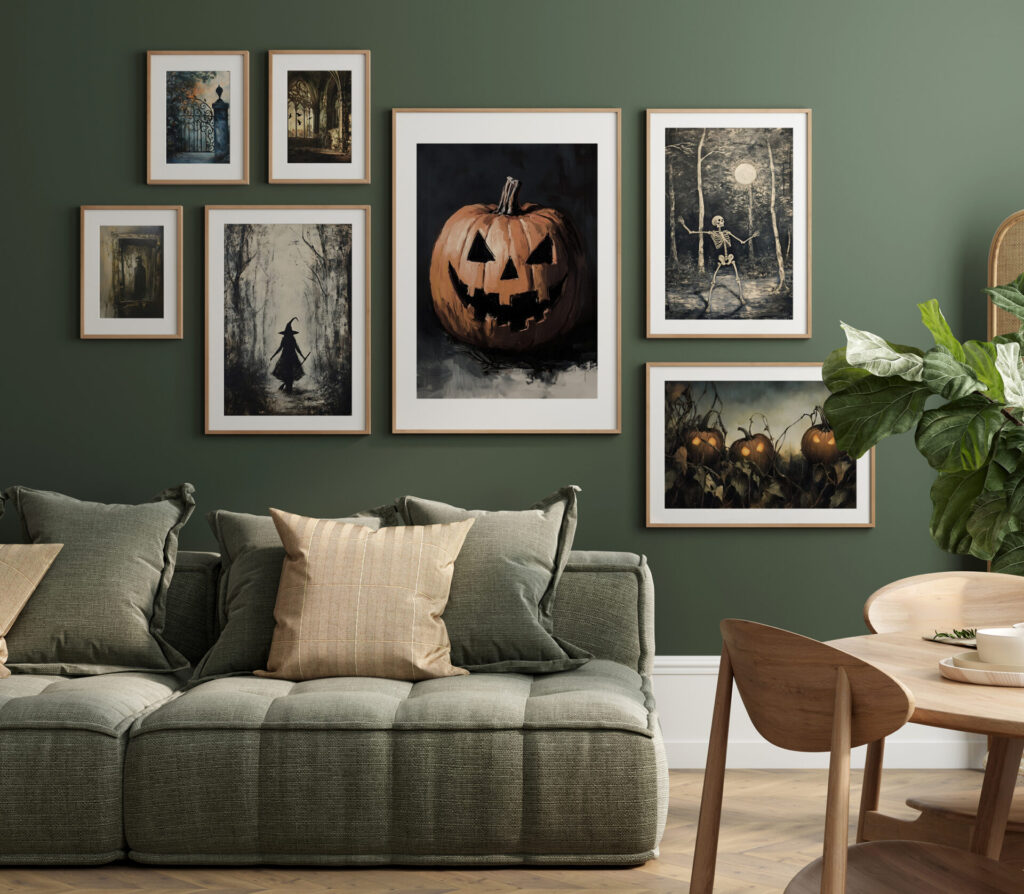 Vintage Halloween print bundle printable wall art